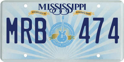 MS license plate MRB474