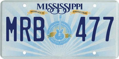 MS license plate MRB477