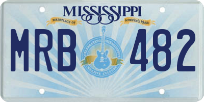 MS license plate MRB482