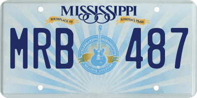 MS license plate MRB487
