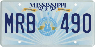 MS license plate MRB490