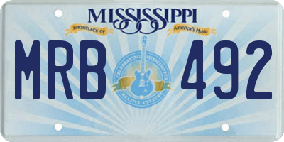 MS license plate MRB492