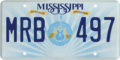 MS license plate MRB497