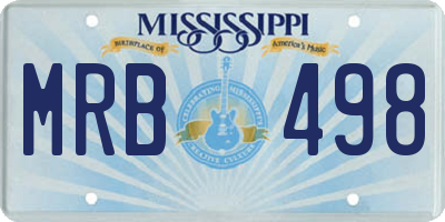 MS license plate MRB498