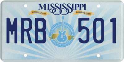 MS license plate MRB501