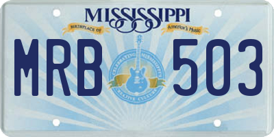 MS license plate MRB503