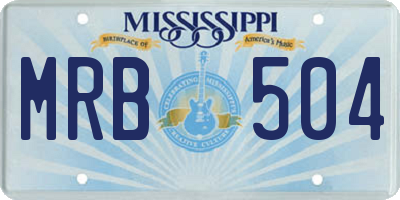 MS license plate MRB504
