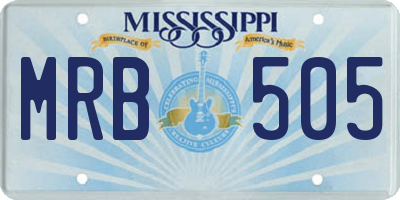 MS license plate MRB505