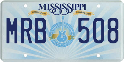 MS license plate MRB508