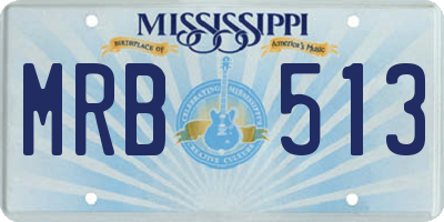 MS license plate MRB513