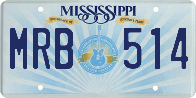 MS license plate MRB514