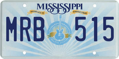 MS license plate MRB515