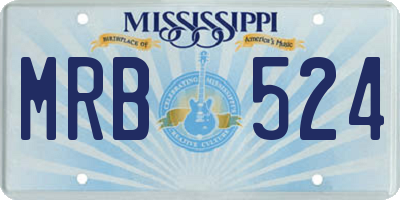 MS license plate MRB524