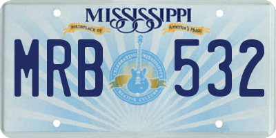 MS license plate MRB532