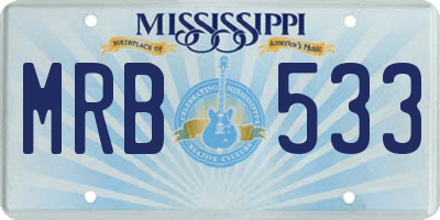 MS license plate MRB533