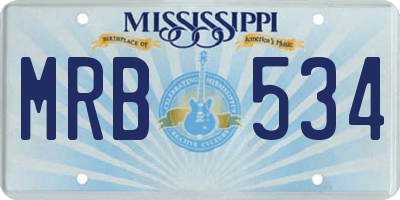 MS license plate MRB534