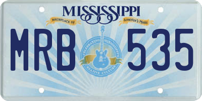 MS license plate MRB535