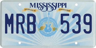 MS license plate MRB539