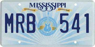 MS license plate MRB541