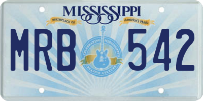 MS license plate MRB542