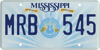 MS license plate MRB545