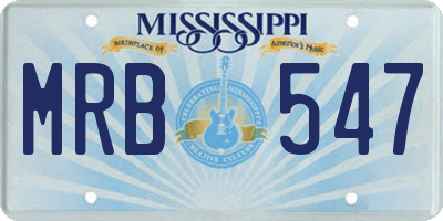 MS license plate MRB547