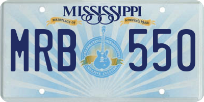 MS license plate MRB550