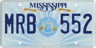 MS license plate MRB552