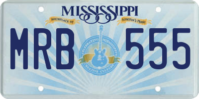MS license plate MRB555