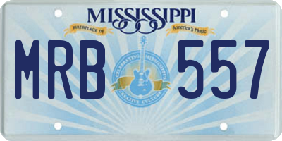 MS license plate MRB557
