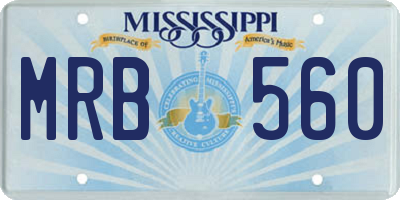 MS license plate MRB560