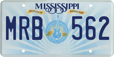 MS license plate MRB562
