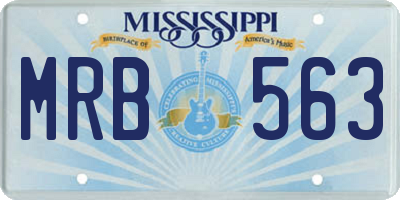 MS license plate MRB563