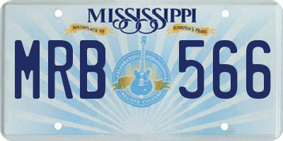 MS license plate MRB566