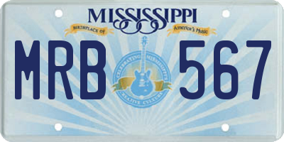 MS license plate MRB567