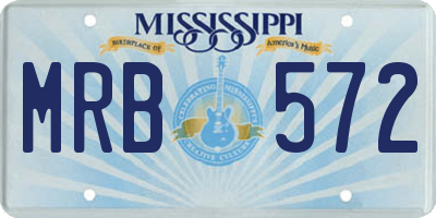 MS license plate MRB572