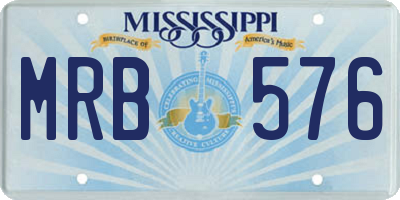 MS license plate MRB576