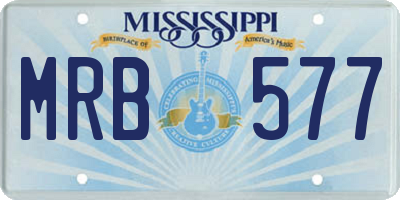 MS license plate MRB577