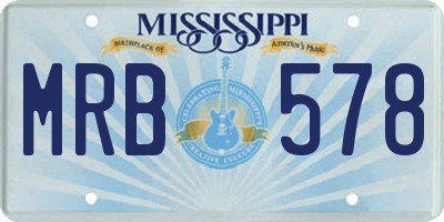 MS license plate MRB578