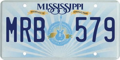 MS license plate MRB579