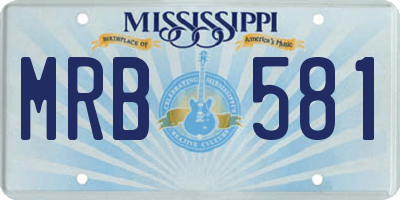 MS license plate MRB581