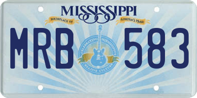 MS license plate MRB583