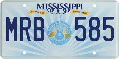 MS license plate MRB585