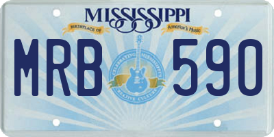 MS license plate MRB590
