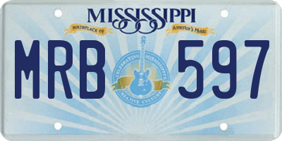 MS license plate MRB597