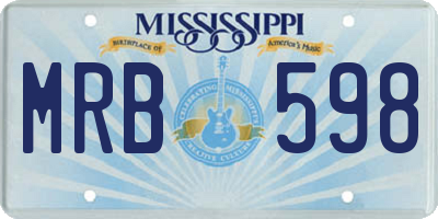 MS license plate MRB598