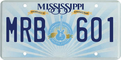 MS license plate MRB601