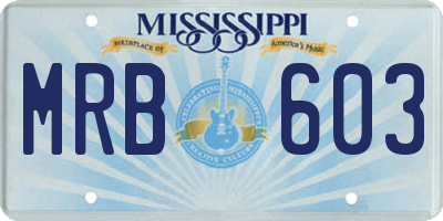 MS license plate MRB603