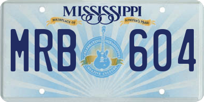 MS license plate MRB604