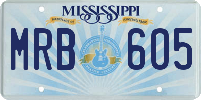 MS license plate MRB605